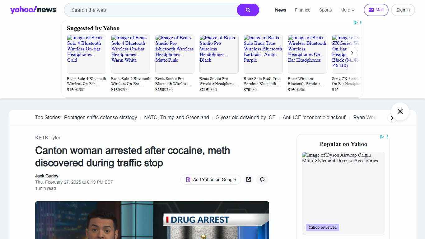 Canton woman arrested after cocaine, meth discovered during traffic stop