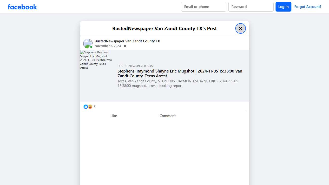 BustedNewspaper Van Zandt County TX Facebook